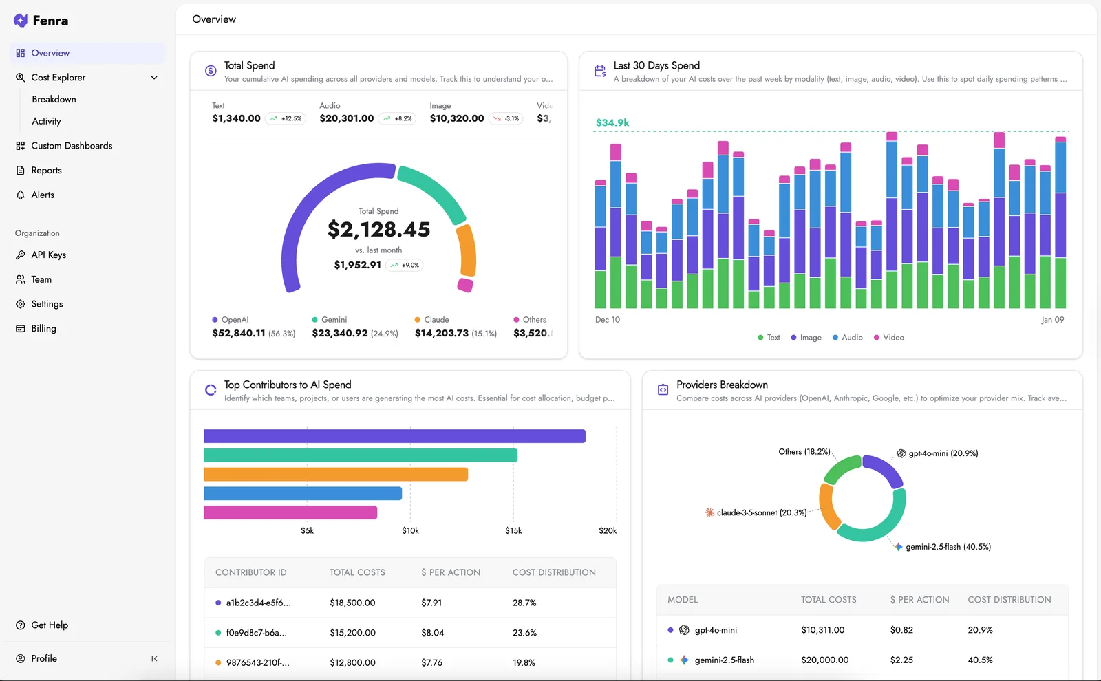Fenra Overview Dashboard